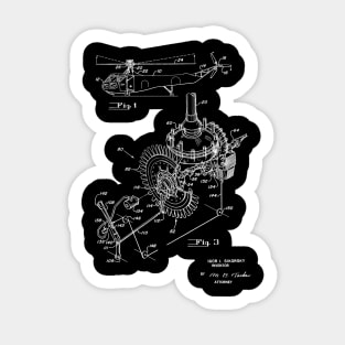 Combined Air Fan and Clutch for Engine Vintage Patent Hand Drawing Sticker